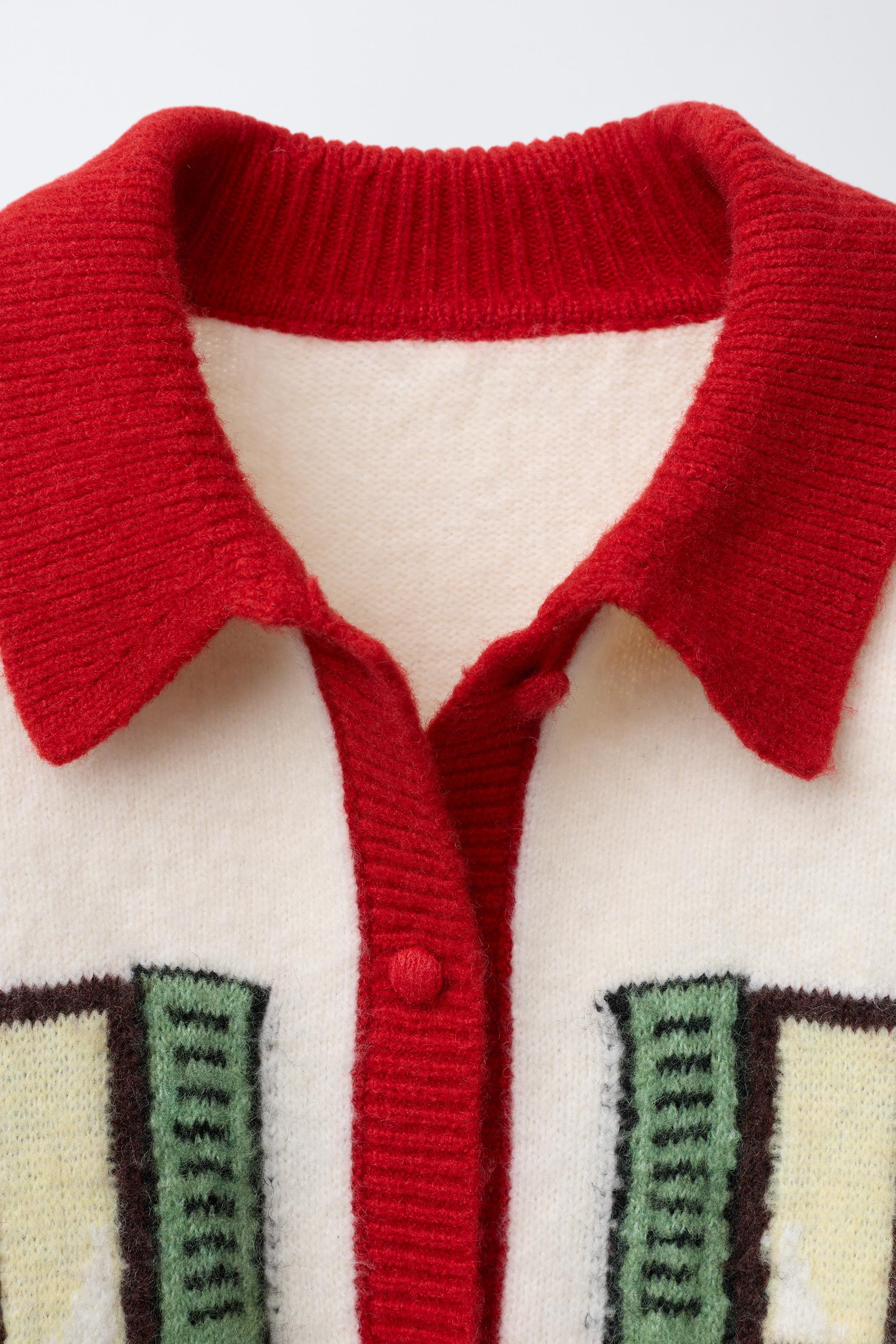 EMBROIDERED AND BOW CARDIGAN